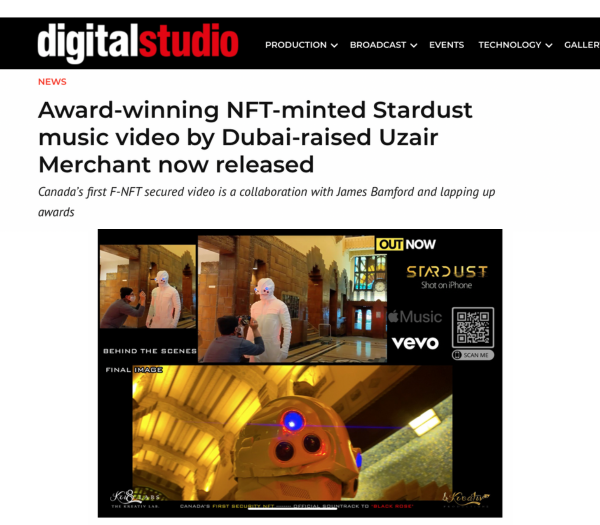 Stardust, Canada’s first F-NFT secured music video, has been released publicly by the makers bKreativ Productions after lapping up 13 awards from its run at the festivals over the past year.